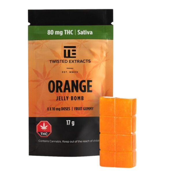 Buy Twisted Extracts – Orange Jelly Bomb and cannabis edibles online